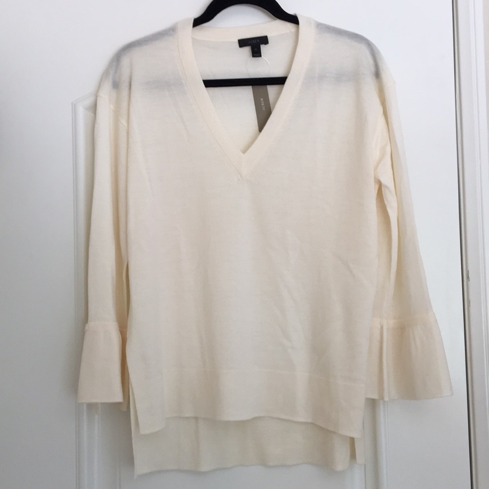 NWT J.Crew Merino Wool Sweater with Bell Sleeves